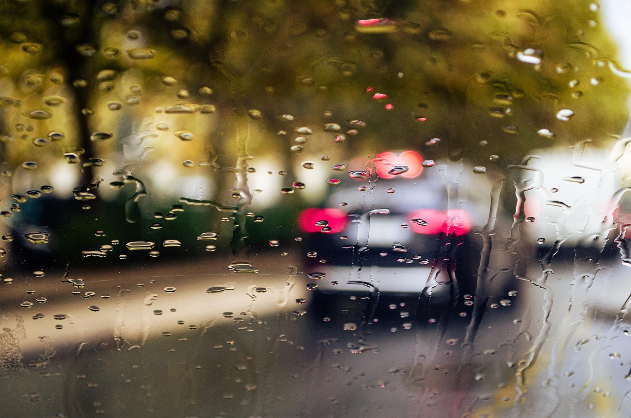 비 오는 날 작동 중인 와이퍼